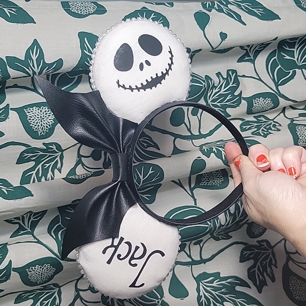 Custom handmade Disney inspired skeleton Minnie Mouse ears headband - One size